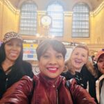 Group photo of friends inside Grand Central Terminal before boarding the Metro-North train to Beacon, New York.